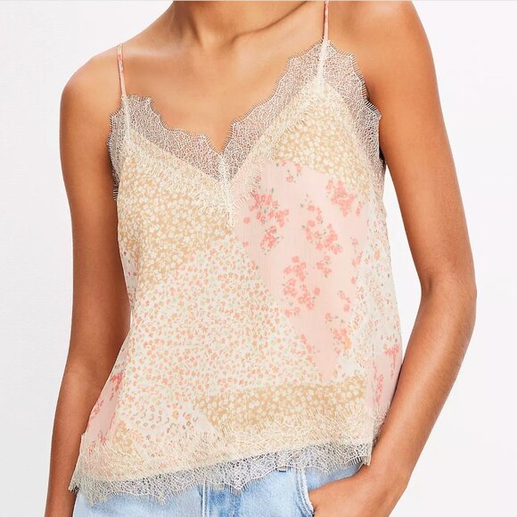LOFT - Floral Lace Trim V-Neck Cami - Picture 2 of 5